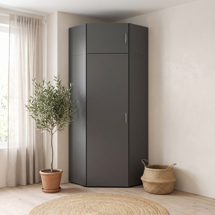 Surmeuble graphite pour armoire d'angle Jesy