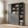 Étagère d'angle graphite 5 tablettes 185 cm Jesy