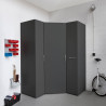 Armoire d'angle moderne graphite Jesy