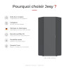 Armoire d'angle moderne graphite Jesy