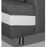 Canapé fixe 3 places contemporain en tissu anthracite/PU blanc Thibaut