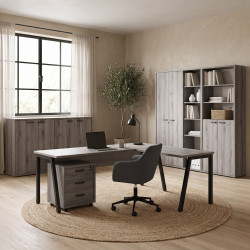Ensemble de bureau contemporain gris Carlos