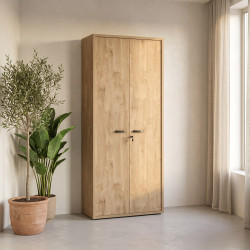 Armoire de bureau contemporaine 90 cm chêne doré Balto