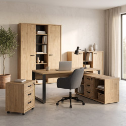 Ensemble de bureau contemporain chêne doré Balto