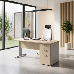 Bureau caisson porteur contemporain chêne moyen Maldive