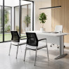 Chaise de réunion design avec assise blanche en cuir Maldive
