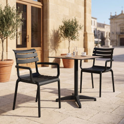 Fauteuil de bistrot empilable d'extérieur en fibre de verre Penny