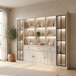 Bibliothèque contemporaine 250 cm coloris orme naturel Vaucluse
