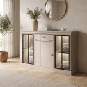Buffet/bahut haut contemporain 144 cm coloris orme naturel Vaucluse II