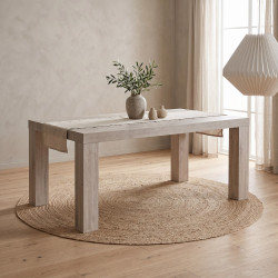 Table de salle à manger contemporaine chêne clair Phoenix
