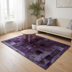 Tapis en cuir naturel patchwork Burgos