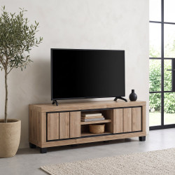 Meuble TV contemporain 155 cm chêne summer Eluard