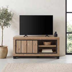 Meuble TV contemporain 120 cm chêne summer Eluard
