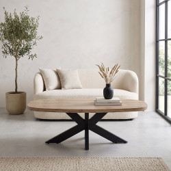 Table basse ovale contemporaine chêne summer Eluard