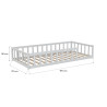 Lit enfant épicéa massif blanc avec barrière Bocage