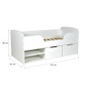 Lit mi-hauteur enfant blanc avec rangements et tiroir Escale
