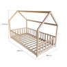 Lit cabane enfant épicéa massif naturel avec barrière Nichoir