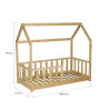 Lit cabane enfant épicéa massif naturel avec barrière Nichoir