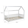 Lit cabane enfant épicéa massif blanc avec barrière Nichoir