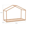 Lit cabane enfant bois massif naturel avec sommier Pignon