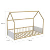 Lit cabane enfant bois massif blanc et naturel avec barrière Bergerie