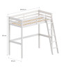 Lit mezzanine enfant épicéa massif blanc avec échelle Grenier