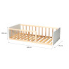 Lit enfant 70x140 blanc et bois avec barrière Ruisseau