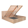 Lit coffre adulte contemporain chêne blanchi avec sommier Merlin