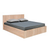 Lit coffre adulte contemporain chêne blanchi avec sommier Merlin