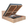 Lit coffre adulte contemporain chêne blanchi avec sommier Merlin