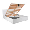 Lit coffre adulte contemporain blanc avec sommier Merlin