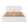 Lit coffre adulte contemporain blanc avec sommier Merlin