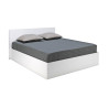 Lit coffre adulte contemporain blanc avec sommier Merlin