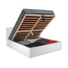 Lit coffre adulte contemporain blanc avec sommier Merlin