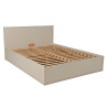 Lit coffre adulte contemporain 140x190 lin beige avec sommier Merlin