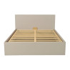 Lit coffre adulte contemporain 140x190 lin beige avec sommier Merlin