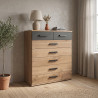 Commode industrielle chêne/anthracite Katarina