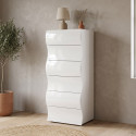 Chiffonnier moderne H 122 cm laqu&eacute; blanc Onida