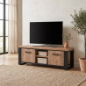 Meuble TV style industriel chêne/noir Esteline