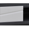 Meuble TV contemporain 2 portes coulissantes avec éclairage gris/blanc laqué Medusine