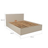 Lit coffre adulte contemporain 140x190 lin beige avec sommier Merlin
