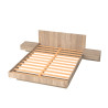 Lit 140x190 chêne blanchi avec chevets intégrés et sommier Orée