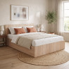 Lit coffre adulte contemporain chêne blanchi avec sommier Merlin