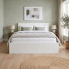 Lit coffre adulte contemporain blanc avec sommier Merlin