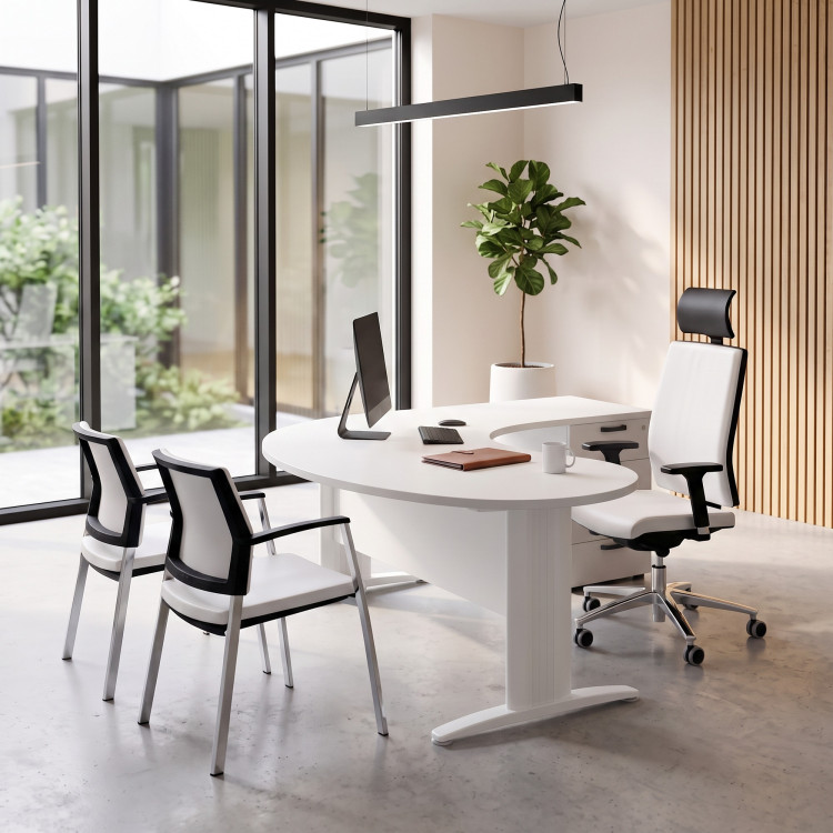 Bureau d'angle de direction avec caisson Maldive