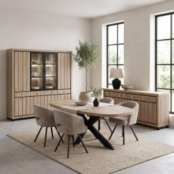 Salle à manger complète contemporaine chêne summer Eluard