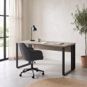 Bureau droit contemporain pieds en m&eacute;tal ch&ecirc;ne clair Othello