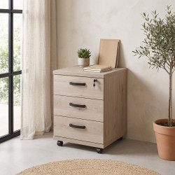 Caisson de bureau contemporain chêne clair Othello