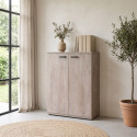 Armoire basse de bureau contemporaine 90 cm ch&ecirc;ne clair Othello
