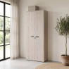Armoire haute de bureau contemporaine 90 cm chêne clair Othello